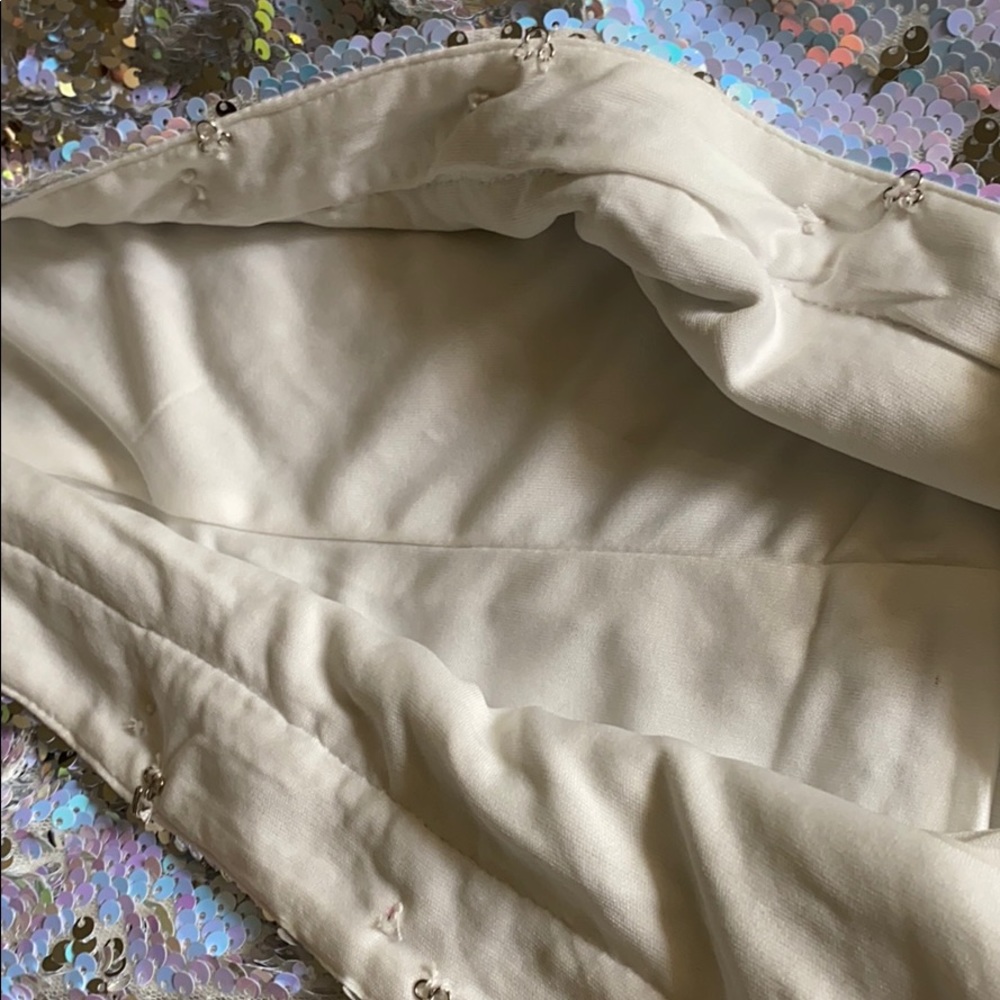 Fashion Nova Iridescent Sequin Blazer Jacket with Gold Buttons - Picture 4 of 8